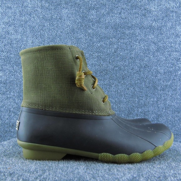 Sperry Brown Duck Boots Women 9 Medium Waterproof Lace Up Rubber Casual - Picture 4 of 10